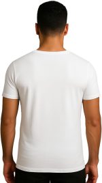 ⁦Cesar Mens Men's white cotton half-sleeve undershirt Men's white cotton half-sleeve undershirt⁩ - الصورة ⁦2⁩