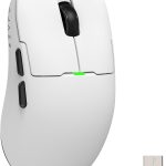 ماوس ألعاب AJ159 مزدوج وخفيف الوزن مع مستقبل سلكي من نوع C وUSB مع مستشعر PAW3395 و5 أزرار قابلة للبرمجة بتصميم مريح ومتناسق لأجهزة بلاي ستيشن 4 واكس بوكس والكمبيوتر وماك من اجاز