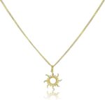 Cleopatra Simple Gold Necklace Cute Tiny 18k Gold Plated sun necklace -Trendy Jewelry Gifts for Girls