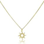Cleopatra Simple Gold Necklace Cute Tiny 18k Gold Plated sun necklace -Trendy Jewelry Gifts for Girls
