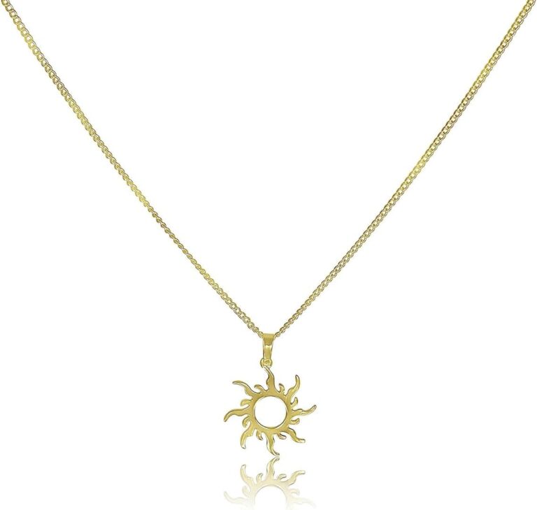 Cleopatra Simple Gold Necklace Cute Tiny 18k Gold Plated sun necklace -Trendy Jewelry Gifts for Girls