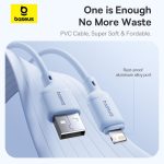 كابل قوي التحمل معتمد من آبل من باسيوس بطول 2 م وشحن سريع PD 20 وات 2.4 امبير USB إلى لايتنينج متين لنقل الطاقة والبيانات 480 ميجابت/ث لأجهزة آيفون 14 برو ماكس، 13، 12، 11، 8 بلس، 7، X واي باد، أسود - الصورة 6