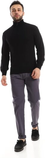 Andora mens Long Sleeve Knitted Zipper Closure Pullover Sweater (pack of 1)