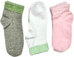 Future Pack Of 3 Short Socks, Cotton Lycra Blend - Unisex 36-40 White,Pink,Grey