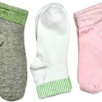 Future Pack Of 3 Short Socks, Cotton Lycra Blend - Unisex 36-40 White,Pink,Grey