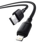 كابل قوي التحمل معتمد من آبل من باسيوس بطول 2 م وشحن سريع PD 20 وات 2.4 امبير USB إلى لايتنينج متين لنقل الطاقة والبيانات 480 ميجابت/ث لأجهزة آيفون 14 برو ماكس، 13، 12، 11، 8 بلس، 7، X واي باد، أسود - الصورة 3