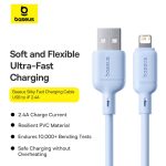 كابل قوي التحمل معتمد من آبل من باسيوس بطول 2 م وشحن سريع PD 20 وات 2.4 امبير USB إلى لايتنينج متين لنقل الطاقة والبيانات 480 ميجابت/ث لأجهزة آيفون 14 برو ماكس، 13، 12، 11، 8 بلس، 7، X واي باد، أسود - الصورة 5