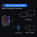 مجموعة ألعاب محمولة مع لوحة مفاتيح وماوس ومحول لعبة بابجي، Usb - الصورة 5