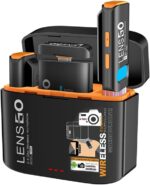 LENSGO 528C Dual Wireless Microphone System – Camera & USB-C Compatible – Noise Reduction, Real-Time Monitoring, Plug & Play