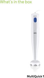 ⁦Braun MQ10.000P MultiQuick 1 Hand Blender - Extra Light Purée Stick with EasyTwist System, 450 Watt, White⁩ - الصورة ⁦3⁩