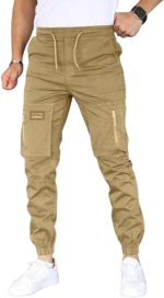 بنطلون كارغو رجالي كاجوال بجيوب متعددة وسحاب، تصميم عصري مريح ومناسب لجميع الفصول سويت بانتس كارجو للشباب والرجال من ميزة