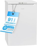 Bomann Freezer with 91 L Net Capacity, Small Freezer with Acoustic Door Warning Signal, Mini Fridg with Quick Freeze Function and 4 Star Marking, Door Hinge Changeable, GS 7243 White [Energy Class E]