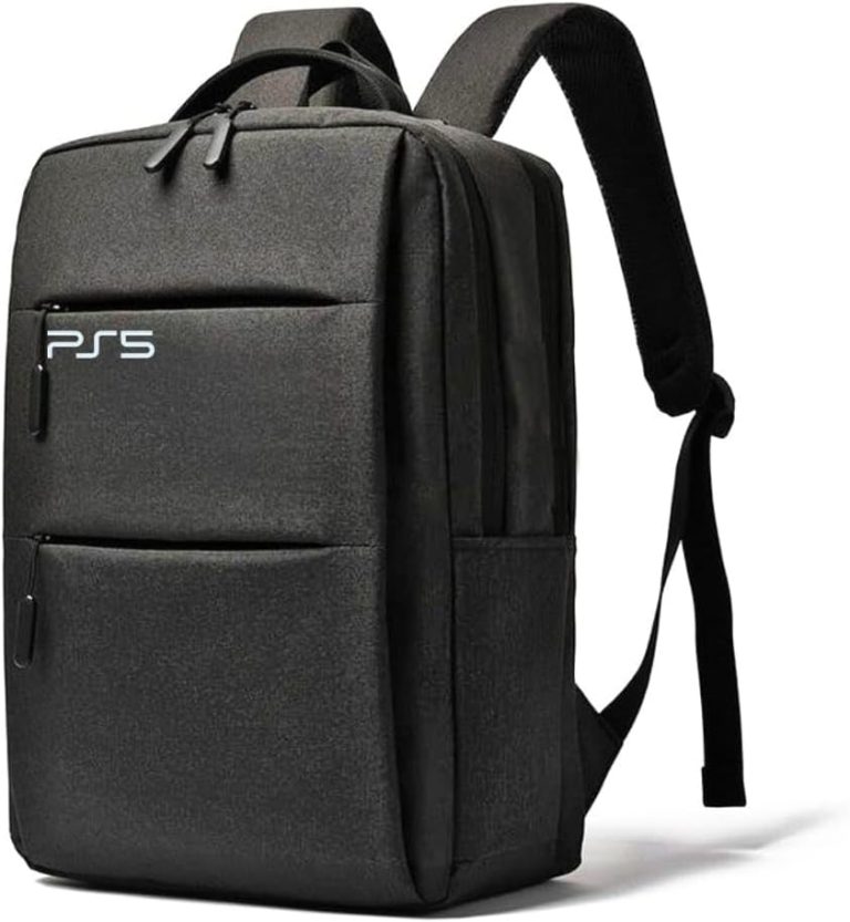 حقيبة ظهر Energy Case® PlayStation 5، متوافقة مع جميع إصدارات وحدة التحكم في ألعاب الفيديو الرقمية Sony PlayStation 5، حقيبة سفر، حقيبة واقية لجهاز PS5، حقيبة متعددة الوظائف، (أسود)