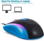 ماوس سلكي 1200 نقطة لكل بوصة من كولر بلس، ضوء قوس قزح، ماوس كمبيوتر USB للأطفال/المدرسة/المكتب/المنزل/ماوس الألعاب، متوافق مع ويندوز للكمبيوتر واللابتوب والكمبيوتر المكتبي وماك بوك (رمادي) - الصورة 3