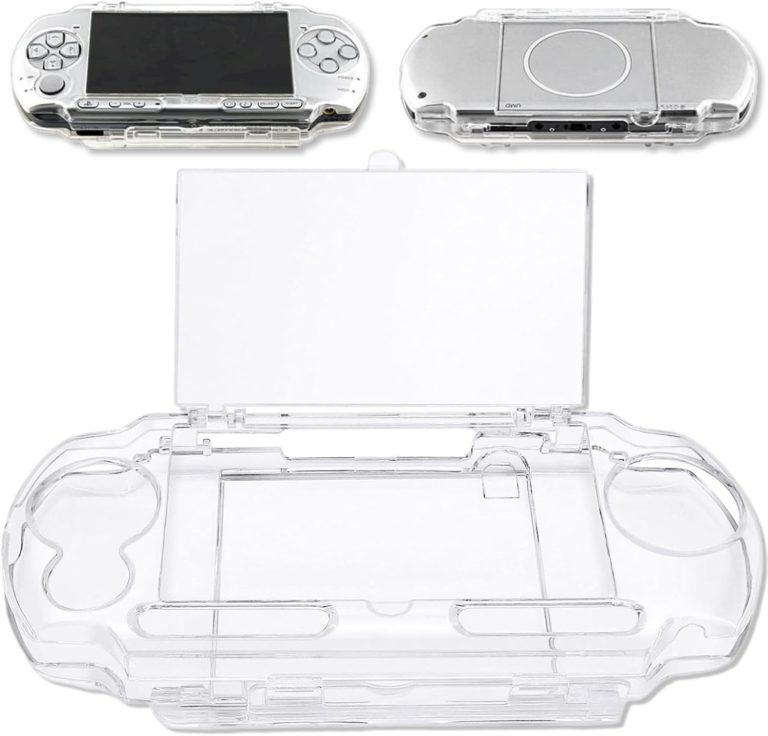 Clear Hard Case for PSP 3000 for PSP 2000，Protective Transparent Hard Case, Full Cover Protector Cover Case with Clear Display Movie Bracket, Shock/Scratch Resistant (for PSP 2000/PSP 3000 Series)