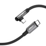 لينوك كيبل USB C الى USB C 60 واط مغطى بالنايلون لموبايل ايفون 17 برو ماكس/ 17، سلك شحن سريع بزاوية قائمة من USBC الى USBC لايفون 17 16 برو ماكس، ملحقات سامسونج S25 ايباد (2 متر)