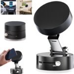حامل موبايل مغناطيسي مطور بقاعدة شفط قابل للطي ومتعدد الاستخدامات وقابل للتعديل بزاوية 360° مناسب للجيم والمطبخ والحمام والسيارة وسطح المكتب من نيوفينبر (أسود)