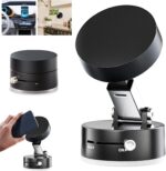 حامل موبايل مغناطيسي مطور بقاعدة شفط قابل للطي ومتعدد الاستخدامات وقابل للتعديل بزاوية 360° مناسب للجيم والمطبخ والحمام والسيارة وسطح المكتب من نيوفينبر (أسود)