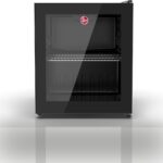 هوفر مبرد مستحضرات التجميل HBC-K65-B قابل للتعديل للباب الزجاجي، ضوء LED