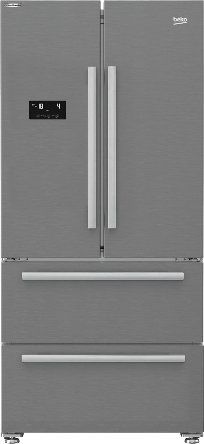 Beko Refrigerator 2 Doors and 2 Drawers - Digital Touch Screen - gross capacity : 605 L - Net capacity : 539 Liters - Inverter - NoFrost - GNE60500X