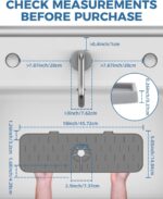 ⁦Kitchen Sink Splash Guard - 18 inch Silicone Faucet Handle Drip Catcher Tray, Dish Soap Sponge Holder Mat Behind Faucet, Kitchen Gadgets Sink Accessories Drying Mat Sink Caddy Organizer for Kitchen⁩ - الصورة ⁦2⁩