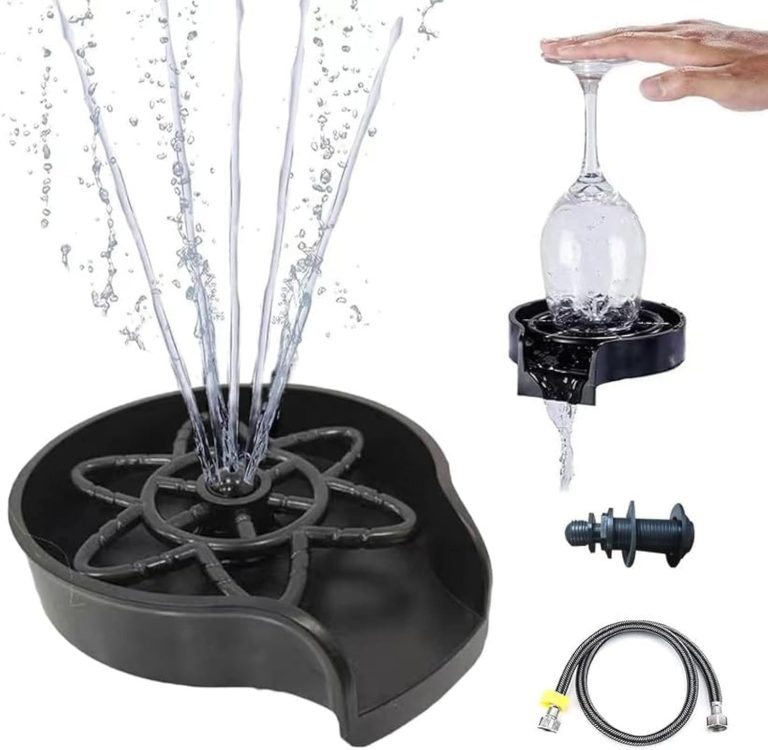 Automatic Cup Washer Suitable for Glass Cleaning Kitchen Sink Accessories (Black) 13X14X2.8CM