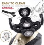⁦THE PACK Electric Razor for Men, 5 in 1 | Amazing.EGP | Rechargeable Wet & Dry Rotary Shaver | | Cordless Grooming Kit with Beard, Nose, Ear, Body, Facial Cleansing Brush⁩ - الصورة ⁦2⁩