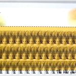 رموش نيو ايلاش الصناعية الكثيفة 6D بتصميم وصلات فردية مصنوعة من فرو المنك لمظهر طبيعي بطول (9) ملم (40D) - عبوة من 60 قطعة