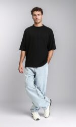⁦RAVIN Mens Wide Leg Trendy Jeans - Ice Blue - R207926 Pants (pack of 1)⁩ - الصورة ⁦5⁩