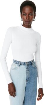 ⁦Trendyol Women's Turtleneck Ribbed Knitted Blouse⁩ - الصورة ⁦2⁩