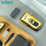 ⁦ماكينة حلاقة V-332 لاسلكية قابلة لإعادة الشحن مع ماكينة حلاقة منبثقة مع تقنية الشحن السريع 150 دقيقة مع شاشة عرض ديجيتال LED رقمية 6500-7500 دورة في الدقيقة للعناية بالوجه واللحية من في جي ار⁩ - الصورة ⁦7⁩