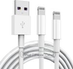 كابل شاحن آيفون معتمد من أبل بطول 0.9 متر من تومابر، كابل لايتنينج إلى USB، شحن سريع 2.4 أمبير، شواحن طويلة لموبايل أبل 13/12/11/11 برو/11 ماكس/X/XS/XR/XS ماكس/8/7/6، أبيض (C36W4)