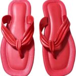 شبشب حريمى أحمر سبع نعل طبي مريح - شبشب خروج ومنزل - شبشب شاطئ شبشب شبشب شبشب أحمر Flip Flops For Women & Girls, Non Slip & Soft Outdoor, indoor & Beach - Medical & Comfortable Leather