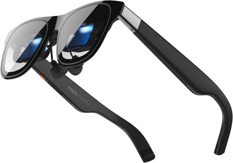 نظارة واقع معزز ون برو شريحة X1 3 DoF شاشة افتراضية 171 بوصة FOV 57° 120Hz صوت بوس شاشة سوني OLED 3 وضع تعتيم تتوافق مع PS5/نينتندو سويتش 2/آيفون 16 و15/ستيم دك/كمبيوتر/أندرويد/iOS من اكس ريل، ميديوم