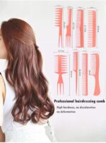 ⁦مجموعة أمشاط متعددة الاستخدامات لتصفيف الشعر، 8 قطع، فوشيا⁩ - الصورة ⁦4⁩