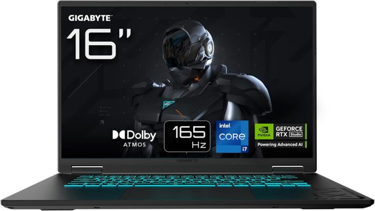 جيجابايت نوت بوك للالعاب A16 CWH بشاشة 16 انش FHD 165Hz IPS 16:10، انتل كور i7-13620H، انفيديا جيفورس RTX 5050، 1TB SSD، 16GB DDR5 RAM، دولبي اتموس، فري دوس، CTHI3TR894SD