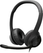 سماعات رأس USB للكمبيوتر من لوجيتك H390 - اسود، سلكي