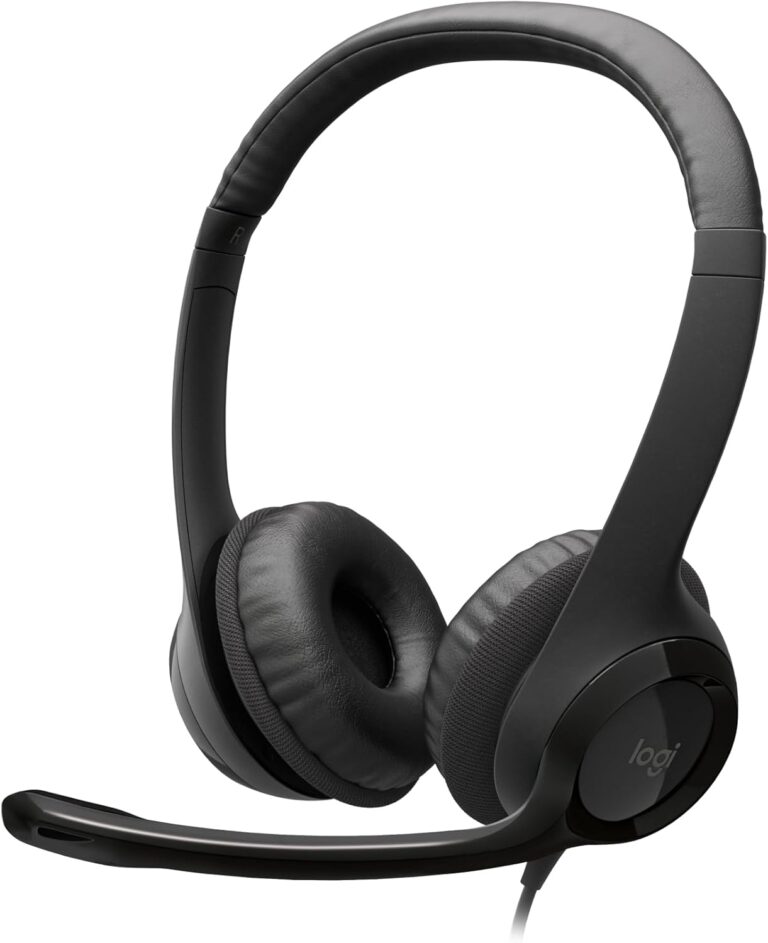 سماعات رأس USB للكمبيوتر من لوجيتك H390 - اسود، سلكي