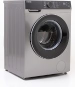 غسالة تحميل أمامي TW-BJ90M4EG(SK) بمحرك انفرتر 12 برنامج سرعة 1400 RPM سعة 8 كجم من توشيبا، لون فضي