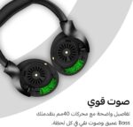 ⁦سماعة للرأس بلوتوث هجينة بخاصية إلغاء الضوضاء النشطة مع صوت ثلاثي الأبعاد بـ 4 ميكروفونات و55 ساعة تشغيل وشحن سريع ووضع الألعاب وتطبيق ذكي وتصميم قابل للطي ومريح واتصال مزدوج مع بلوتوث 5.4 - أسود⁩ - الصورة ⁦3⁩
