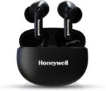 Honeywell Suono P2100 Bluetooth True Wireless Stereo Earbuds, 50 Hours Playtime, Environmental Noise Cancellation, 4 Mics, Type C Fast Charging, Low Latency Mode for Gaming, Bluetooth V5.3, Black