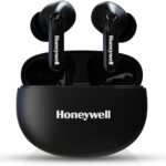 Honeywell Suono P2100 Bluetooth True Wireless Stereo Earbuds, 50 Hours Playtime, Environmental Noise Cancellation, 4 Mics, Type C Fast Charging, Low Latency Mode for Gaming, Bluetooth V5.3, Black