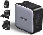 شاحن حائط سريع 65 وات من يوجرين، بمنفذ USB C مع 3 منافذ، قابس أمريكي/بريطاني/أوروبي للسفر متوافق مع ماك بوك برو/اير، ديل اكس بي اس، آيفون 14 برو ماكس، اي باد، جالاكسي S23 S22، ستيم ديك - الصورة 9