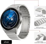 ⁦VeveXiao Titanium Strap Compatible with Huawei Watch GT5/GT4/GT 3/GT 2 Pro 46mm Band, Luxury Titanium Alloy Metal Replacement Bands for Huawei Watch 3/3 Pro Strap (silver)⁩ - الصورة ⁦2⁩