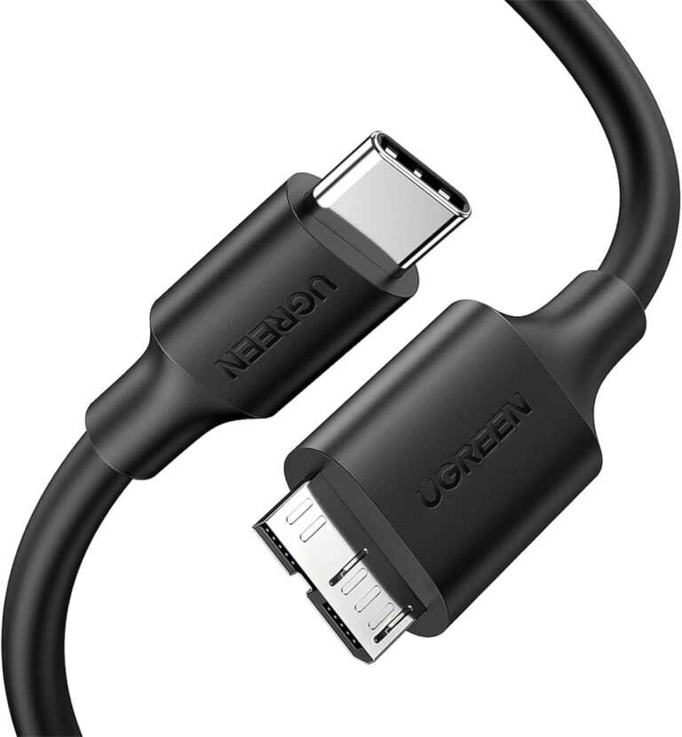 كابل قرص صلب USB C من يوجرين مايكرو B إلى نوع متوافق مع 3.0 خارجي محمول وهارد SSD وHDD مثل دبليو دي ماي باسبورت وسيجيت اكسبانشن/باك اب بلاس وتوشيبا كانفيو وماكستور وسامسونج M3 1 متر