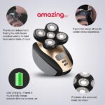 ⁦THE PACK Electric Razor for Men, 5 in 1 | Amazing.EGP | Rechargeable Wet & Dry Rotary Shaver | | Cordless Grooming Kit with Beard, Nose, Ear, Body, Facial Cleansing Brush⁩ - الصورة ⁦7⁩