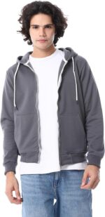 Andora mens Zipper Closure Hooded Fleeced Sweatshirt (pack of 1)