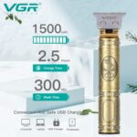 ⁦ماكينة حلاقة الشعر الاحترافية اصلية من في جي ار 085 VJR - لون ذهبي⁩ - الصورة ⁦4⁩