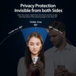 شاشة حماية مضادة للتجسس للحفاظ على الخصوصية متوافقه مع ايفون 17 برو ماكس ، شاشة حماية من الزجاج المقوى مقاومة للخدش والفقاعات ومضادة للتجسس وسهلة التركيب (ايفون 17 برو ماكس) - الصورة 2