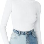 Trendyol Women's Turtleneck Ribbed Knitted Blouse